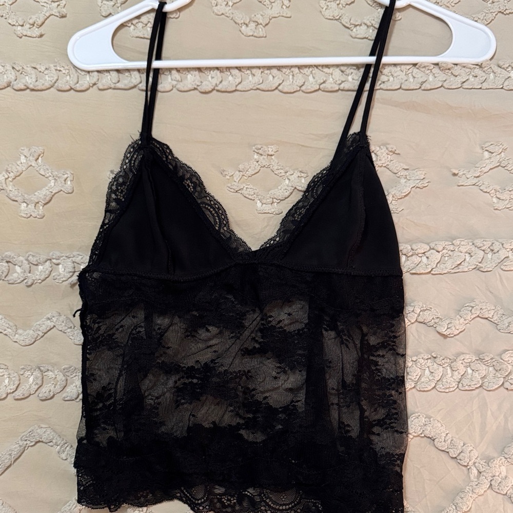 whitefox lace black tank